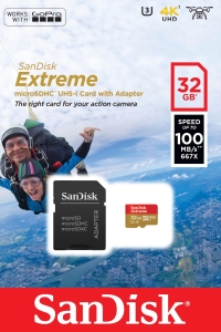 Karta pamięci SanDisk Extreme 32GB Class U3 Adapter SDSQXAF-032G-GN6AA 100B/s
