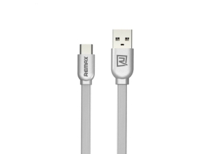 Remax RC-047a płaski kabel USB / USB Typ C 1M Srebrny