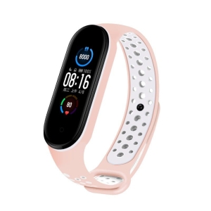 Opaska Xiaomi Mi Band 5 Dots różowo-biały
