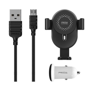 Proda Uchwyt+Ładowarka+kabel 10W QI PD-CH06 Black