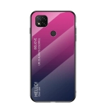 Gradient Glass Xiaomi Redmi 9C różowo-fioletowy ze szkła hartowanego