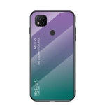 Gradient Glass Xiaomi Redmi 9C zielono-fioletowy ze szkła hartowanego