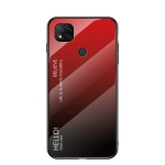 Gradient Glass Xiaomi Redmi 9C czarno-czerwony ze szkła hartowanego