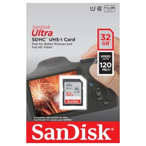 SanDisk karta pamięci 32GB SDHC Ultra kl. 10 UHS-I 120 MB/s SDSDUN4-032G-GN6IN
