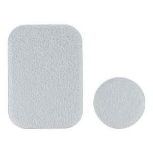 Blaszki do uchwytu magnetycznego skórzane - srebrne