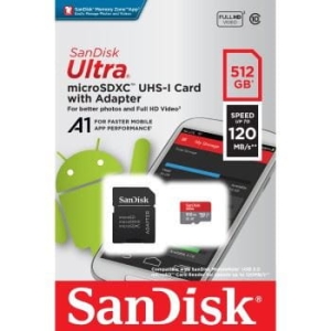 SANDISK ULTRA microSDXC 512GB SDSQUA4-512G-GN6MA 120MB/s  + ADAPTER