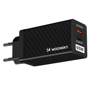 Wozinsky ładowarka GaN 65W USB USB C QC 3.0 PD czarna WWCG01