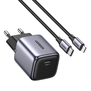 Ugreen Ładowarka CD318 Nexode mini, USB-C, PD3.0, QC4.0, GaN, 20W szara