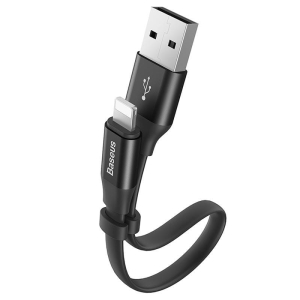 Kabel USB BASEUS 2w1 Android / iOS czarny 23cm CALMBJ-01