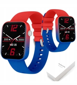 Smartwatch Rubicon RNCE97 Czerwono Niebieski Bluetooth Call Rozmowy Mikrofon