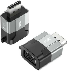 XO adapter przejściówka Męski Displayport - Żeński VGA szary GB016 