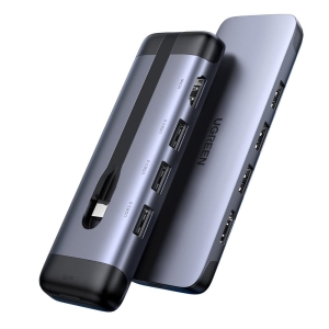 Ugreen HUB 5w1 2 USB3.2 gen 1 typ C 100W HDMI RJ45 1000Mbps 5A 70508 CM287