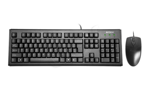 Klawiatura, Zestaw klawiatura + mysz membranowa A4 TECH A4TKLA43774 (USB 2.0; kolor czarny; optyczna)