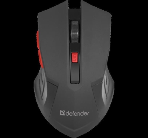DEFENDER MYSZ BEZPRZEWODOWA ACCURA MM-275 RF CZARNO-CZERWONA OPTICAL 1600DPI 6P 52276