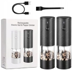 Zestaw 2 x Młynek Elektryczny na SÓL PIEPRZ przyprawy Szczoteczka Wbudowany Akumulator HG222013