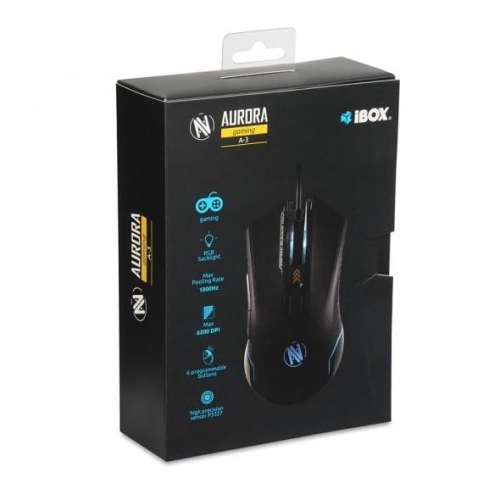 Mysz IBOX Aurora A-3 IMOGS9002 (optyczna; 6200 DPI; kolor czarny)