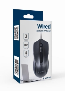 MOUSE USB OPTICAL/BLACK MUS-3B-01 GEMBIRD