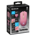 DEFENDER MYSZ BEZPRZEWODOWA PANDORA GM-502 RF 3200DPI 7P RÓŻOWA 52501
