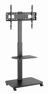 GEMBIRD STOJAK PODŁOGOWY NA TELEWIZOR, MOBILNY NA KÓŁKACH (OBROTOWY/UCHYLNY), 32" - 75", CZARNY