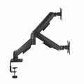 GEMBIRD BIURKOWE RAMIĘ NA DWA MONITORY Z PORTAMI USB (REGULOWANE), OD 17" DO 32", OBCIĄŻENIE DO 9 KG