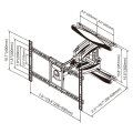 ART Uchwyt do TV LCD/LED 40-75" 45kg regulacja pion/poziom 58-500mm max VESA 600x400