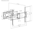 GEMBIRD UCHWYT SUFITOWY DO TELEWIZORA Z PEŁNYM ZAKRESEM RUCHU (REGULOWANY), 60" - 120", DO 120 KG