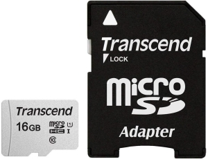 MEMORY MICRO SDHC 16GB W/ADAP/C10 TS16GUSD300S-A TRANSCEND