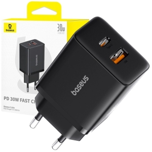 Ładowarka sieciowa Baseus Cube Pro 30W USB-C USB-A BLACK