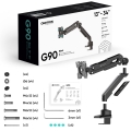 ONKRON G90-B Uchwyt biurkowy obrotowo-nachylny do monitora 13"-34" maks 10 kg, z obracaniem, czarny