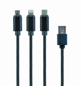 CABLE USB CHARGING 3IN1 1M/BLACK CC-USB2-AM31-1M GEMBIRD