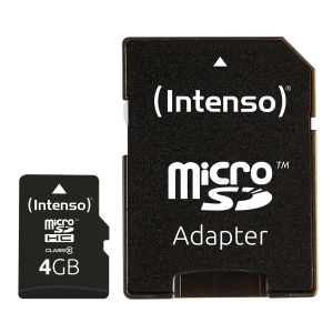 MEMORY MICRO SDHC 4GB C10/W/ADAPTER 3413450 INTENSO