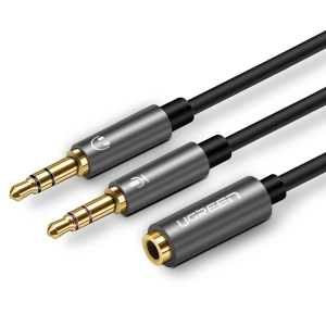UGREEN KABEL ADAPTER ROZDZIELACZ JACK AUX SŁUCHAWKI MIKROFON MINIJACK 20CM AV140 20899