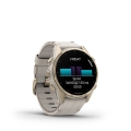 Garmin Fenix 8 43mm AMOLED Sapphire Tytan Soft Gold ze skórzanym paskiem Limestone