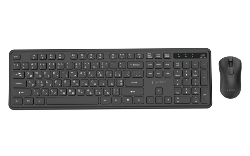 GEMBIRD BEZPRZEWODOWY ZESTAW KLAWIATURY + MYSZ SLIM PRO BUSINESS NA BIURKO, CZARNY, UKŁAD RU