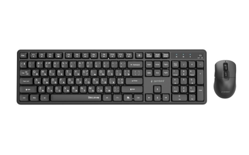 GEMBIRD BEZPRZEWODOWY ZESTAW KLAWIATURY +MYSZ SILENT KEY PRO BUSINESS, CZARNY, UKŁAD RU