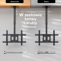 ONKRON N1L-B Uchwyt sufitowy obrotowo-pochylny do ekranu 32"-80" maks 68 kg czarny
