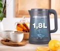 ELDOM CZAJNIK BEZPRZEWODOWY C515S ORRA 1,8L 2000W, SZARY, 5 PROGRAMÓW 45,55,70,85,100°C, PODTRZYMYWANIE TEMPERATURY