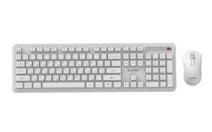 GEMBIRD BEZPRZEWODOWY ZESTAW KLAWIATURY + MYSZ SLIM PRO BUSINESS NA BIURKO,BIAŁY, UKŁAD RU