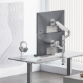 ERGO OFFICE UCHWYT NA 2 MONITORY, SPRĘŻYNA GAZOWA, 17"-32", 1-10KG, BIAŁY MAT ER-692 W