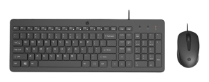Zestaw klawiatura + mysz HP 150 Wired Mouse and Keyboard przewodowe czarne Niemiecki układ klawiszy 240J7AA#ABD