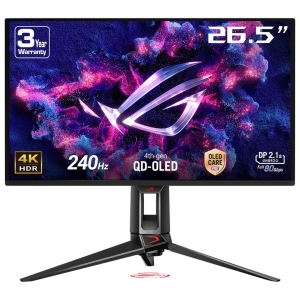 ASUS ROG Swift OLED PG27UCDM gaming monitor ? 27-inch (26.5-inch viewable) 4K QD-OLED panel, 240Hz, 0.03ms (GTG), OLED Anti-Flicker 2.0, custom heatsi