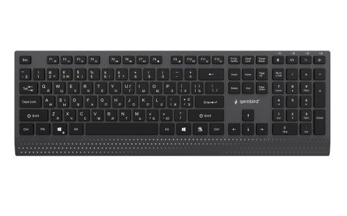 GEMBIRD PRZEWODOWA KLAWIATURA MULTIMEDIALNA SLIM USB-C, RU LAYOUT, CZARNA
