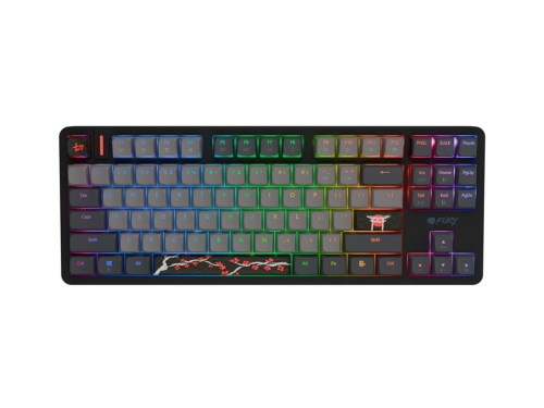 Klawiatura dla graczy Fury Kanabo K6 US podświetlenie RGB magnetyczna czarno-szara