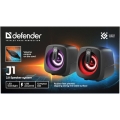 DEFENDER GŁOŚNIKI PC J1 2.0 6W LED USB CZARNE 65961